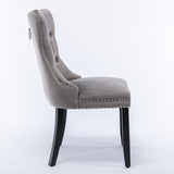 Modern, High-end Tufted Solid Wood Contemporary Velvet Upholstered Dining Chair with Wood Legs 44425383