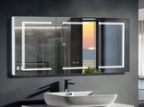 LED Bathroom Wall Cabinet, 3 Door Bathroom Mirror Cabinet, white 13234989