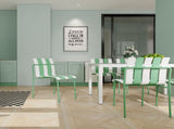 4-Pack Modern Striped Color Block Chairs - Waterproof PP Seat & Sturdy Metal Legs, Indoor/Outdoor W3450P322875