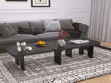 Modern Black Wooden Nesting Coffee Table Set, 70.86" Extendable Splicing Center Table for Living W2295P365033