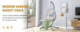 GRHeavy-Duty Iron Hanging Chair with Wicker Weave Single Person Swing for Indoor/Outdoor W2920P281903