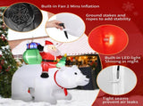 6ft 15W 7pcs LED Lights Santa Claus Rides Polar Bear Garden Santa Claus Decoration 07964549