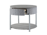 Yukino Gray High Gloss & Chrome Finish End Table B2726P265753