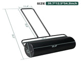 36in Cylindrical Iron Lawn Roller Black 48627172