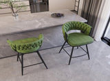 26" Bar Chair Linen Woven Bar Stool Set of 2,Black legs Barstools No Adjustable Kitchen Island 80680891