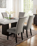 ZNTS Attractive Set of 2pc Side Chairs Dining Room Furniture Gray Flannelette Seat Nailhead Trim Kitchen B011P246253