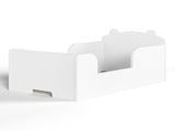 Toddler Floor Bed Frame, Cot Bed for Boys and Girls Ages 3-6, Bear Shape Toddler Bed, White W1580P373252