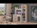 Desk, Five Shelves, Two Superior Shelves, White B097132897