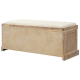 Rustic Storage Bench with 3 Removable Classic Rattan Basket , Entryway Bench with Removable Cushion 13131437