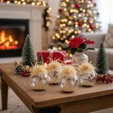 4 PCS Set 4.7" Glass Christmas Ball Ornaments Holiday Hanging Tree Decorations for Party Tree Decor 07042069