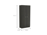 Buxton Rectangle 2-Door Storage Tall Cabinet Carbon Espresso and Black Wengue B06280489