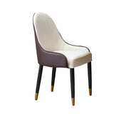 Dining Chairs Set of 2, Chair with PU Leather White and brown metal legs for Living Kitchen 52041293