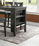 Modern Casual 1pc Counter Height High Dining Table w Storage Shelves Gray Finish Wooden Kitchen B01164101