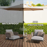 10FT Patio Umbrella, Outdoor Table Umbrella with Push Button Tilt and Crank, UV Protection W1859P195942