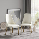 ZNTS Modern PU sponge-filled dining chair, solid wood metal legs, suitable for restaurants, living rooms W1535119452