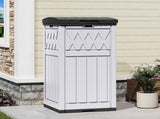 32 Gallon Outdoor Trash Can, Waterproof Resin Garbage Bin with Lid & Drip Tray for Porch Backyard 73752595