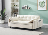 Modern velvet sofa, sofa pull-out bed, small love seat casual sofa with back, with pillow, pockets, W3371P314973