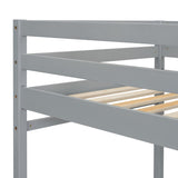 ZNTS Twin Size High Loft Bed with Ladder landing Platform, Ladders, Guardrails,Grey W504119724