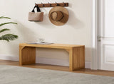 Natural Pine Dining Long Bench and Table Set Versatile Indoor Wood Furniture for Entryway, Living W1758P292488