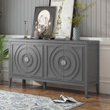 TREXM Retro Sideboard door with Circular Groove Design Round Metal Door Handle for Entrance, Dinning WF307723AAE