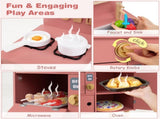 Pink Wooden Kids Play Kitchen with Interactive Stove & Sink, ASTM/CPSIA Compliant Pretend Cooking 21074540