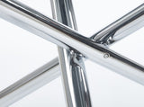 Chrome Dining Table with metal leg and glass,Modern Space Saving Kitchen Table for Living W234P311862