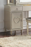Bedroom Vanity Set w Stool Open Up Mirror Storage Space Drawers Rubber wood Ring Pull Handles Silver B011113341