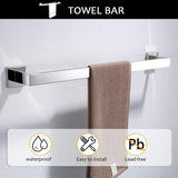 5 Pieces Bathroom Hardware Accessories Set Towel Bar Set Wall Mounted,Stainless Steel W121963549
