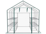 Mini Walk-in Greenhouse with PE Cover, 8-Shelf Indoor Outdoor Plant Gardening Green House for Garden 88814517