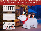 5FT Lighted Christmas Inflatable Decoration, Inflatable Polar Bear and Penguis, Funny Blow Up Yard 00445988