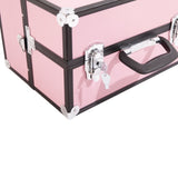 ZNTS SM-2083 Aluminum Alloy Makeup Train Case Jewelry Box Organizer Pink 83925841