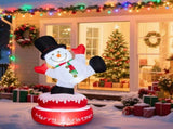 4.8FT Lighted Christmas Inflatable Decoration, Large Rotating Snowman with Motor, Funny Blow Up Yard 93438441