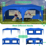 ZNTS 10'x20' Pop Up Canopy Tent with 6 Sidewalls, Ez Pop Up Outdoor Canopy for Parties, Waterproof W2505P151707