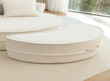 Oversized Round Accent Barrel Chair with 5 Pillows Soft Chenille Upholstered Armchair Lazy Lounge W1170P283146
