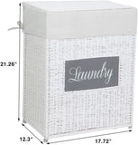 ZNTS Laundry Hamper with Lid Laundry Basket with Handles Liner Bag Paper Woven Hampers for Laundry 37252677