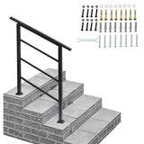 Handrails for Outdoor Steps, Wrought Iron Handrail Fits 1 or 3 Steps, Transitional Handrail with 87420248