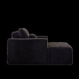 62.5-Inch Corduroy Sponge Sofa Lounge Chair with Removable footrest,No Assembly Required,Fluffy W834P206048