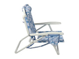 Oversized Reclining Beach Chair with Backpack Straps, Blue Palm Print 17217921