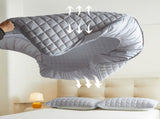 (Sky gray 180cm*200cm) Cotton-Padded Waterproof Mattress Protector, Dust-Proof Bed Cover (Without 27138489