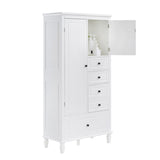 Tall and Wide Storage Cabinet with Doors for Bathroom/Office/Living Room/Indoor, Four Drawers of 99468451