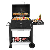 ZNTS Charcoal Grill with Foldable Side Table and Wheels, Heavy-duty BBQ Grill for Outdoor Picnics Patio 52462179