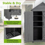 Outdoor Storage Cabinet, Garden Wood Tool Shed, Outside Wooden Shed Closet with Shelves and Latch 39850941
