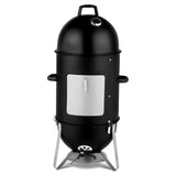 ZNTS Vertical Steel Charcoal Smoker, Heavy Duty Three Layer Round BBQ Grill Smokey Mountain Cooker for 11838107