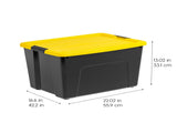 60 Qt Black Plastic Storage Bin with Lid Tote, Plastic Storage Container with Lid, 6-Pack 16599903