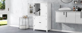 Elegant Bathroom Floor Storage Cabinet, Bathroom Storage Unit, Freestanding Cabinet with 4 Doors, N725P188461K