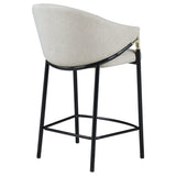 Beige and Glossy Black Sloped Arm Counter Height Stools B062P170015