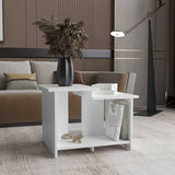 Weman 23.6" W Coffee Table with Open Shelf Living Room, Home Office Storage White B200P253736