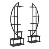2pcs 6th Floor Half Moon Ironwood Suitable For Garden Balcony Patio Lawn Home Decoration Plant Stand 55251721