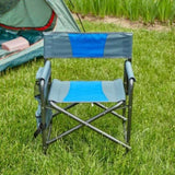 ZNTS 1-piece Padded Folding Outdoor Chair with Storage Pockets,Lightweight Oversized Directors Chair for W24178768