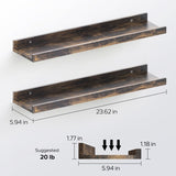 ZNTS 24” Floating Shelves for Wall Décor Storage, Set of 2, Wood for Bedroom, Living Room, Bathroom, 50779249